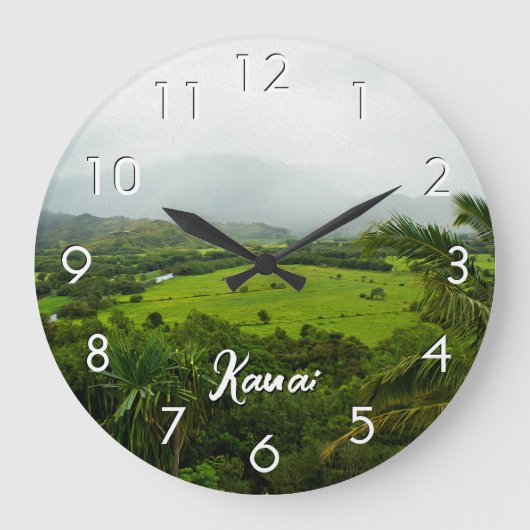 Kauai, Hawaii Landschaftsszene Runde Wanduhr (Vorderseite)
