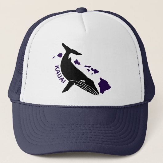 Kauai - Hawaii Lila Islands Humpback Trucker Hat Truckerkappe (Vorderseite)