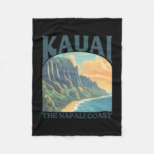 Kauai Hawaii Na Pali Küste Vintage Strand Fleecedecke
