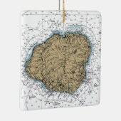 Kauai Hawaii Nautical Chart Keramikornament (Rechts)