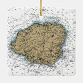 Kauai Hawaii Nautical Chart Keramikornament (Rückseite)