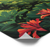 Kauai Hawaii Nostalgic Vintage Travel Poster (Ecke)