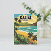 Kauai Hawaii Nostalgic Vintage Travel Postkarte (Stehend Vorderseite)