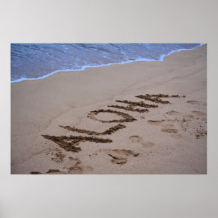 Kauai Hawaii Ocean Beach Aloha Poster