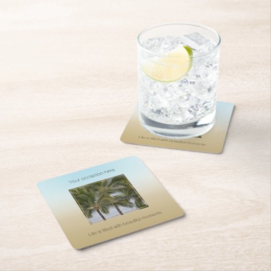 Kauai Hawaii Palm Trees Beautiful Moments Rechteckiger Pappuntersetzer (Vor Ort)