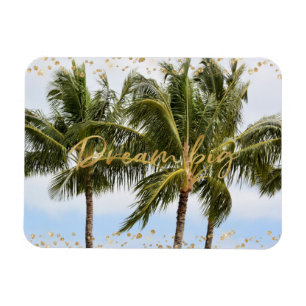 Kauai Hawaii Palm Trees Gold Dream Magnet