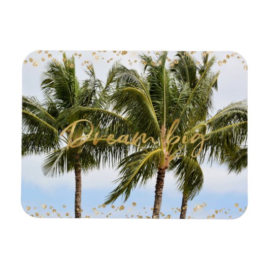 Kauai Hawaii Palm Trees Gold Dream Magnet (Horizontal)