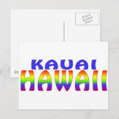 Kauai Hawaii Regenbogenworte Postkarte (Vorne/Hinten)
