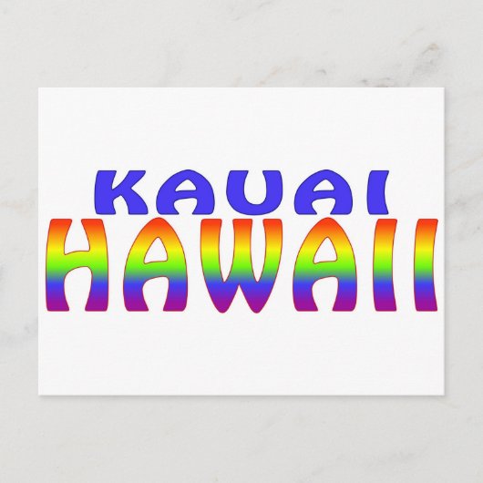 Kauai Hawaii Regenbogenworte Postkarte (Vorderseite)