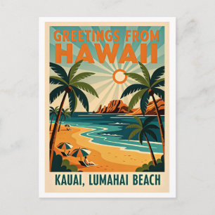Kauai, Hawaii Retro-Reise Postkarte