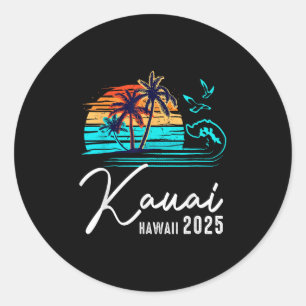 Kauai Hawaii Sommerferien-Matching-Familie 2025 Runder Aufkleber