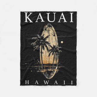 Kauai Hawaii Surf Hawaiian Vintage Surfing Surfer  Fleecedecke