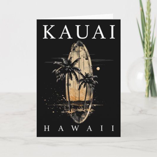 Kauai Hawaii Surf Hawaiian Vintage Surfing Surfer  Karte (Vorderseite)