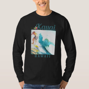 Kauai Hawaii Surfing Hawaiian Surf Vintag Surfer T-Shirt