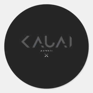 Kauai Hawaii Tonal Type Runder Aufkleber