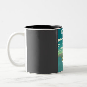 Kauai Hawaii Vintage Minimal Retro Reiseplakat Zweifarbige Tasse