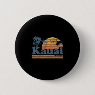 Kauai Hawaii Vintage Strand Sommer Surfen 70er Ret Button
