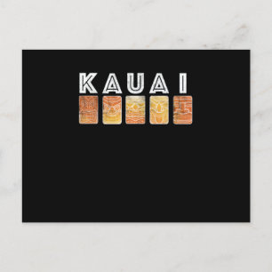 Kauai Hawaii Vintage Tiki-Masken Postkarte