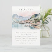 Kauai Hawaii Watercolor Landscape Wedding Dankeskarte (Stehend Vorderseite)