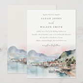 Kauai Hawaii Watercolor Landscape Wedding Einladung (Vorne/Hinten)