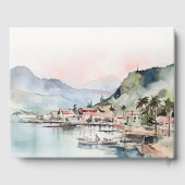 Kauai Hawaii Watercolor Landscape Wedding Gästebuch (Rückseite)