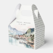 Kauai Hawaii Watercolor Landscape Wedding Geschenkschachtel (Rückseite)