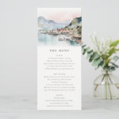Kauai Hawaii Watercolor Landscape Wedding Menu Einladung (Stehend Vorderseite)