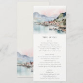 Kauai Hawaii Watercolor Landscape Wedding Menu Einladung (Vorne/Hinten)