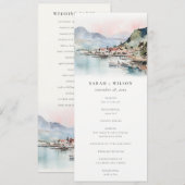 Kauai Hawaii Watercolor Landscape Wedding Program Einladung (Vorne/Hinten)