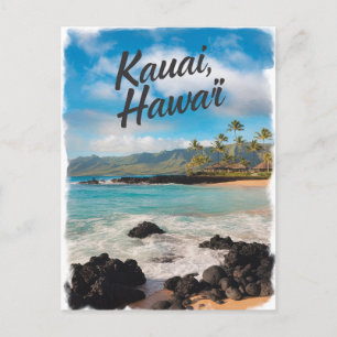Kauai Hawaii Watercolor Painting Postkarte