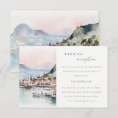 Kauai Hawaii Watercolor Scape Wedding Reception Begleitkarte (Vorne/Hinten)