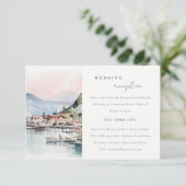 Kauai Hawaii Watercolor Scape Wedding Reception Begleitkarte (Stehend Vorderseite)