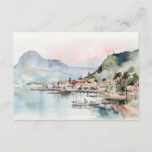 Kauai Hawaii Watercolor Scape Wedding Reception Begleitkarte (Rückseite)