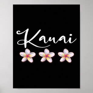 Kauai Hawaiian Plumeria Urlaub Luau Hemd Poster