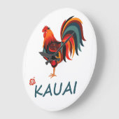 Kauai Hawaiian Rooster Country Clock Große Wanduhr (Winkel)