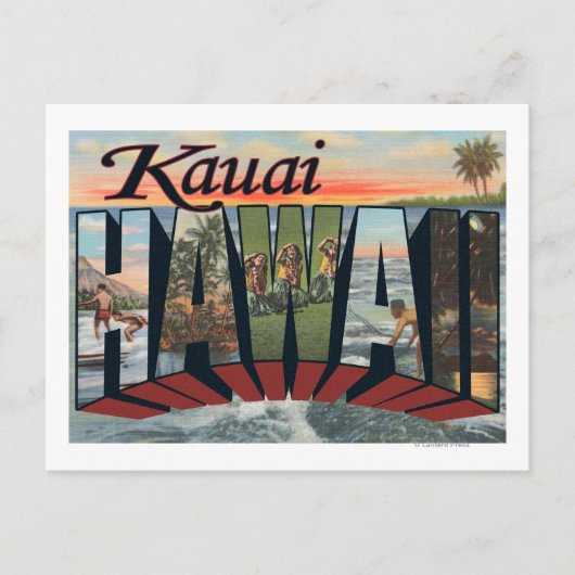 Kauai, HawaiiLarge Letter ScenesKauai, HI Postkarte (Vorderseite)