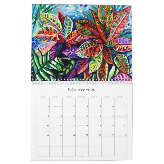 Kauai is Paradise Hawaii Art Calendar Kalender (Feb 2026)