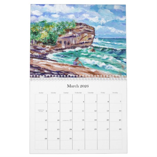 Kauai is Paradise Hawaii Art Calendar  Kalender (Mär 2026)