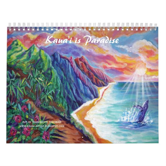 Kauai is Paradise Hawaii Art Calendar  Kalender (Titelbild)