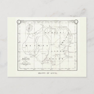 Kauai Island, Hawaii, Vintage Karte 1887 Postkarte