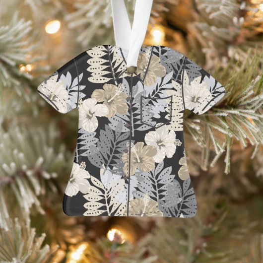 Kauai Jungle Hawaiian Hibiskus Aloha Shirt - Schwa Ornament (Baum)