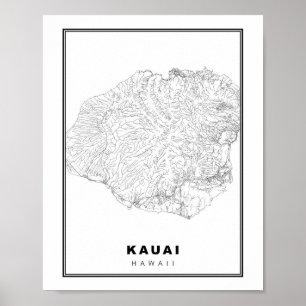 Kauai Karte Poster