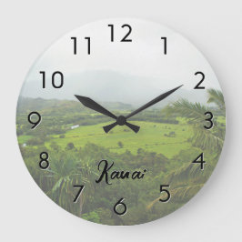 Kauai, Landschaftsbild Hawaii, Licht Große Wanduhr
