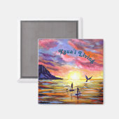 Kauai Living Ocean Paddle Boarding Magnet (Vorderseite/Rückseite)