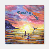 Kauai Living Ocean Paddle Boarding Magnet (Vorne)