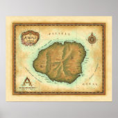 Kauai-map-4000-dpi-across Poster (Vorne)