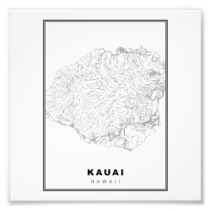 Kauai Map Fotodruck