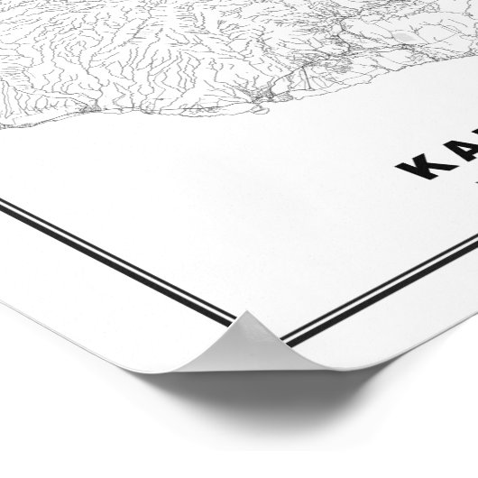 Kauai Map Poster (Ecke)