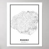 Kauai Map Poster (Vorne)