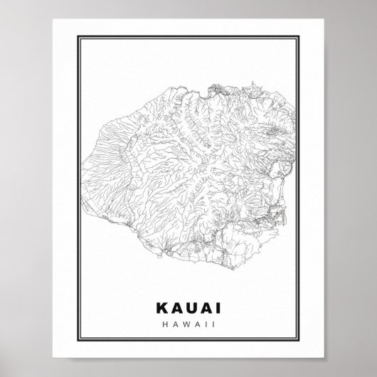 Kauai Map Poster (Vorne)